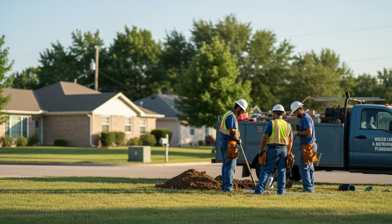 Residential water line and bathroom plumbing service in Portia, AR
